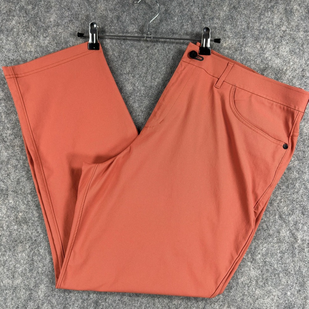 Public Rec Pants Mens 40x28 Orange Stretch Chino 5 Pocket Performance Tech